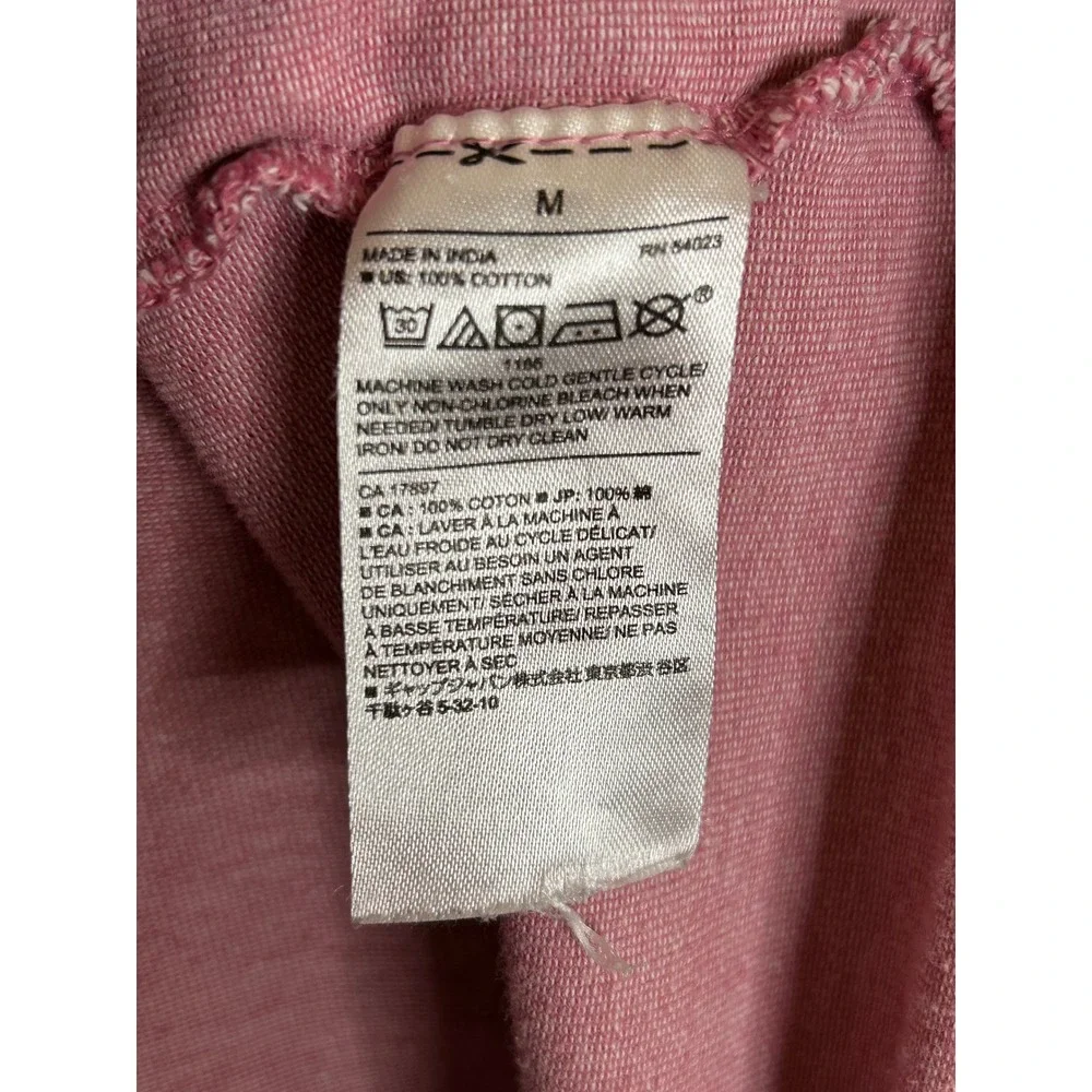 Banana Republic Mens Rose Pink Heathered Cotton Short Sleeve Pocket Polo Shirt M